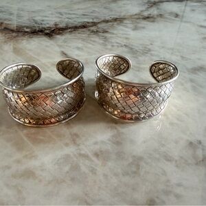 Silver Cuff Bracelet Set